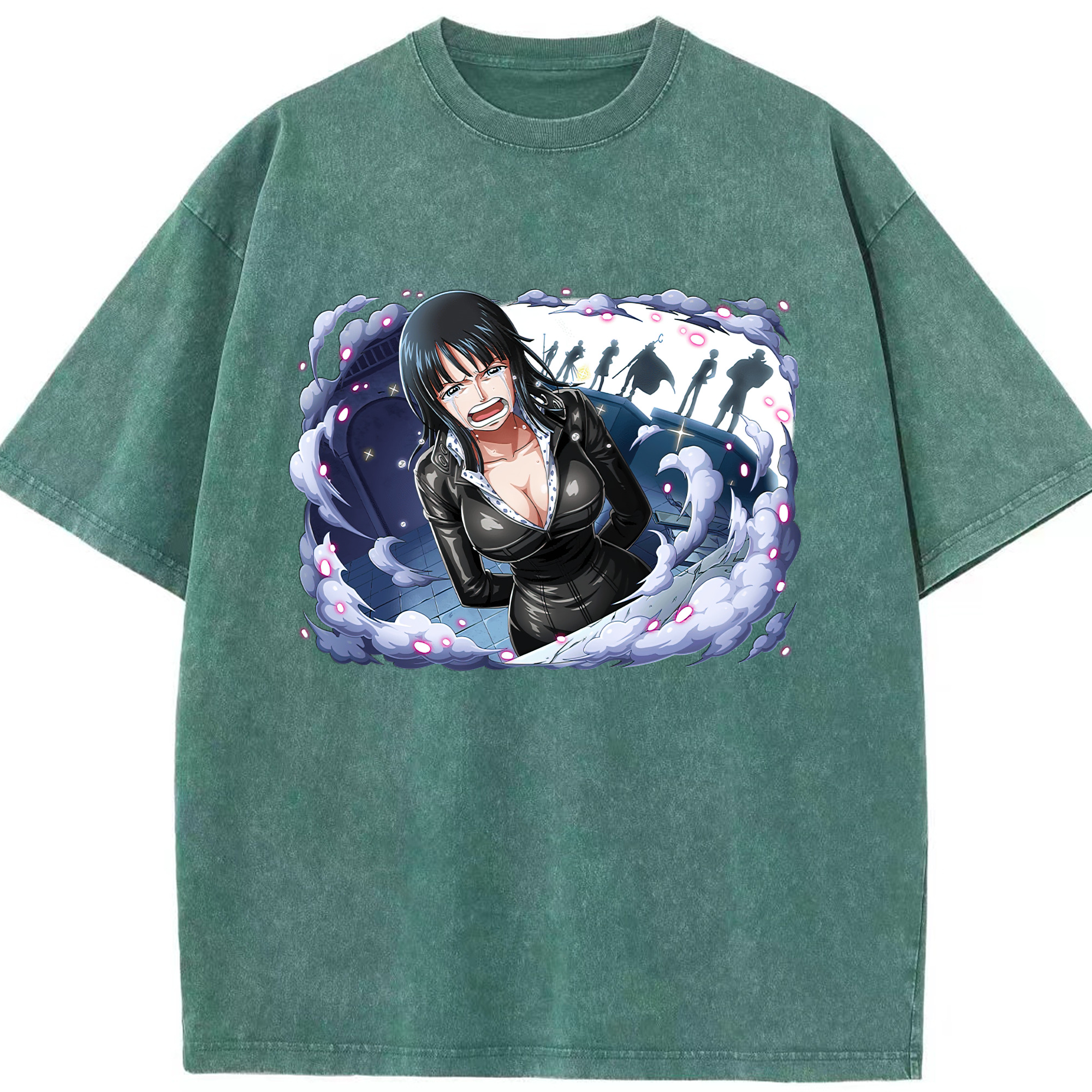 ワンピース ニコ・ロビン ONE PIECE Nico Robin 綿100% ヴィンテージ風 半袖Tシャツ（フロントプリント）